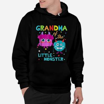 Grandma Of The Little Monster Birthday Family Monster Hoodie - Seseable