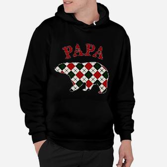 Green Red Cream Papa Bear, best christmas gifts for dad Hoodie - Seseable