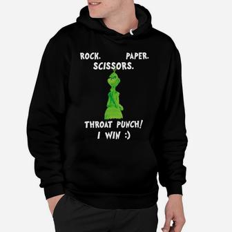 Grinch Funny Win Christmas Rock Paper Scissors Hoodie - Seseable