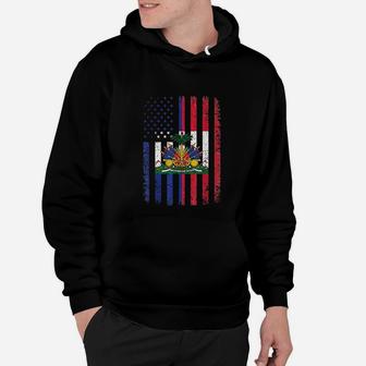 Haiti Usa Flag 4th Of July American Haitian Flag Hoodie - Seseable