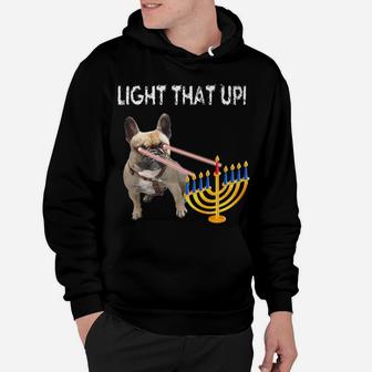 Hanukkah Frenchie Mom Dad Graphic Proud French Bulldog Hoodie - Seseable