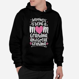 Happiness Is Being A Mom Great Grandma Women Mother Hoodie - Seseable