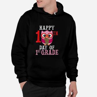 Happy 100th Day Of First Grade Owl Cute Teacher Student Girl Hoodie - Seseable
