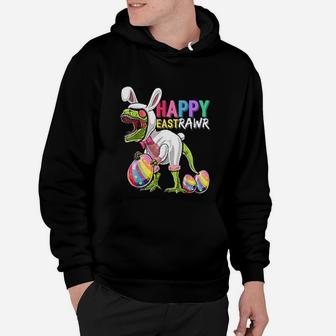 Happy Eastrawr T Rex Dinosaur Easter Bunny Egg Hoodie - Seseable