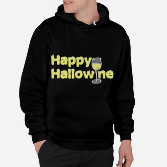 Happy Hallowine Halloween Wine Lovers Hoodie - Seseable
