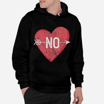 Hard No Anti Valentine Day Pink Candy Heart Love Hoodie - Seseable