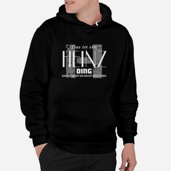 Heinz-Ding Schwarzes Hoodie mit Spruch, Grafik Tee für Männer - Seseable