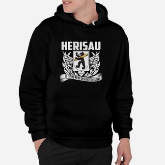 Herisau Adler Emblem Hoodie, Schwarzes Design mit Stolz und Tradition - Seseable