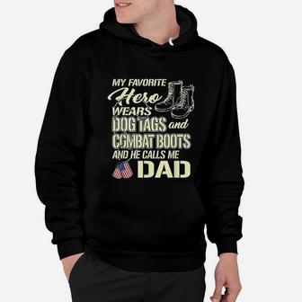 Hero Wears Dog Tags Combat Boots And He Calls Me Dad Hoodie - Seseable