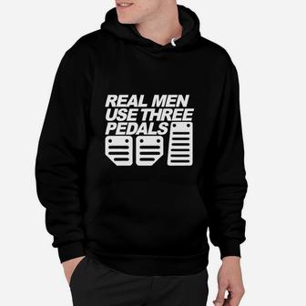 Herren Hoodie Echte Männer nutzen Drei Pedale, Autofahrer Design - Seseable