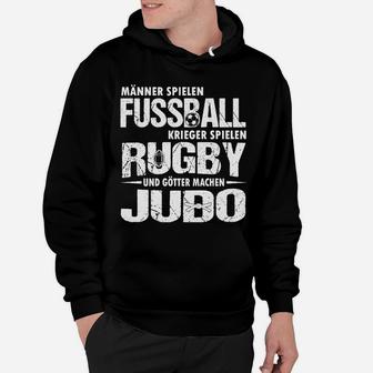 Herren-Hoodie mit Fußball Rugby Judo Motiv, Sportliches Spruch Hoodie - Seseable