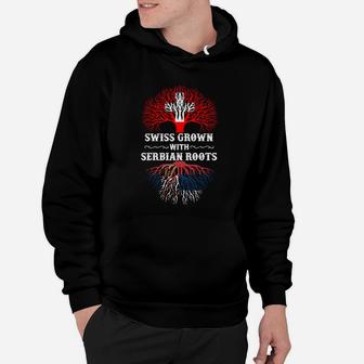 Herren Hoodie Swiss Grown with Serbian Roots, Baum-Motiv Design - Seseable