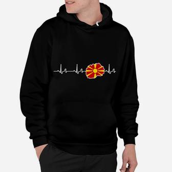 Herzschlag Hoodie mit Blumenmotiv, Schwarzes Designershirt - Seseable