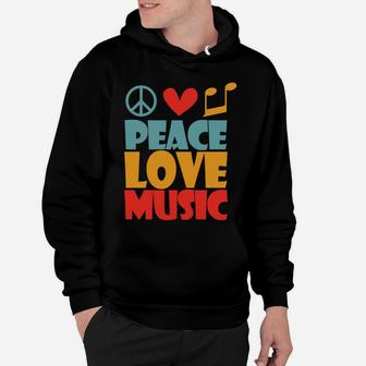 Hippie Peace Love Music Note Funny Hippie Idea Hoodie - Seseable