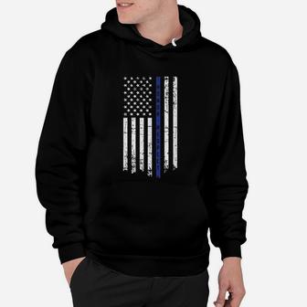 Honor And Respect Police Officer Thin Blue Line Flag Hoodie - Seseable