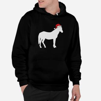 Horse In Santa Hat Christmas Pajama Hoodie - Seseable