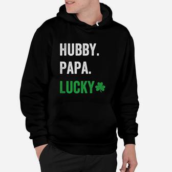 Hubby Papa Lucky Dad St Patricks Day Hoodie - Seseable