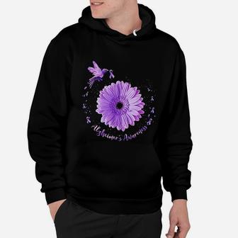 Hummingbird Sunflower Purple Ribbon Awareness Hoodie | Seseable UK