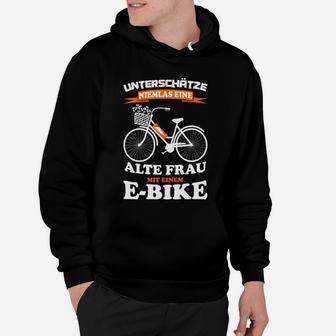 Humorvolles E-Bike Hoodie Alte Frau Power, Lustiges Radfahrer Hoodie - Seseable