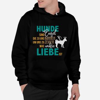 Hunde sind Engel Hoodie, Spruch mit Pfotenabdruck Design - Seseable