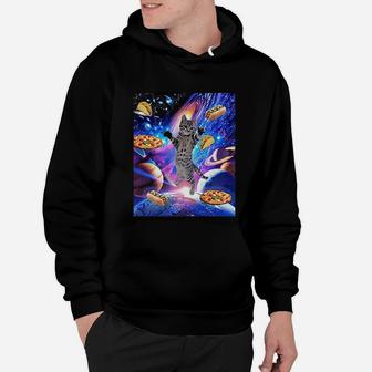 Hungry Space Cat Trippy Design With Vivid Colors Hoodie - Seseable