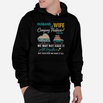 Husband And Wife Camping Partners For Life Hoodie - Seseable