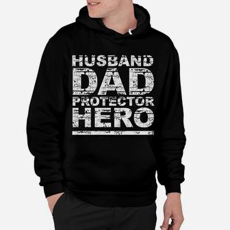 Husband Dad Protector Hero Fathers Day Daddy Parenthood Hoodie - Seseable