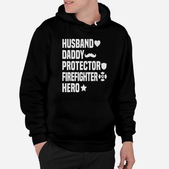 Husband Daddy Protector Firefighter Hero Hoodie - Seseable