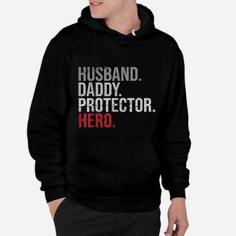 Husband Daddy Protector Hero Cool Father Dad Hoodie - Seseable