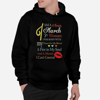 I Am A Aries March Woman Retro Zodiac Signs Hoodie - Seseable