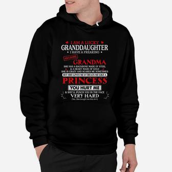 I Am A Lucky Granddaughter I Have A Freaking Awesome Grandma Hoodie - Seseable