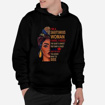 I Am A Sagittarius Woman I Have 3 Sides For Girl Hoodie - Seseable