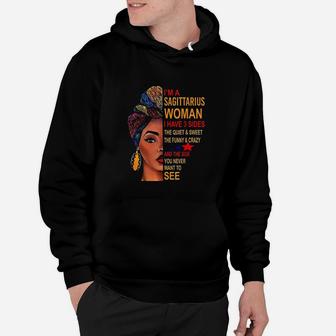 I Am A Sagittarius Woman I Have 3 Sides Funny Hoodie - Seseable