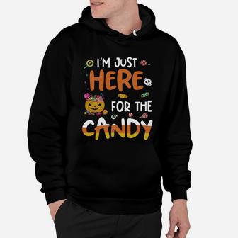 I Am Just Here For The Candy Halloween Mens Hoodie - Seseable