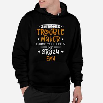 I Am Not A Trouble Maker I Just Take After My Crazy Ema Funny Saying Family Gift Hoodie