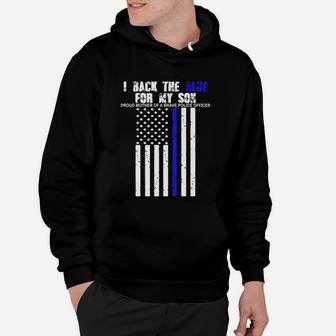 I Back The Blue For My Son Thin Line Mom Hoodie - Seseable