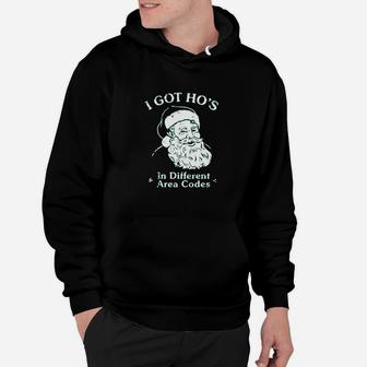 I Got Hoes In Different Area Codes Santa Graphic Hoodie - Seseable