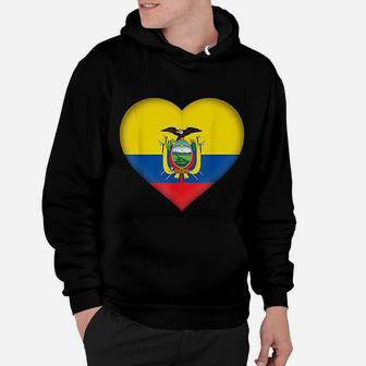 I Love Ecuador Ecuadorian Flag Heart Outfit Hoodie - Seseable