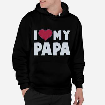 I Love Heart My Papa Childrens Fathers Day Gift Hoodie - Seseable