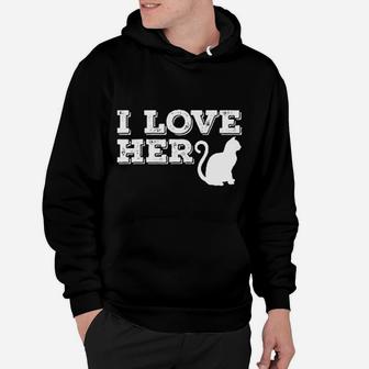 I Love Her Cat She Loves My Rooster Funny Couples Valentine Day Hoodie - Seseable