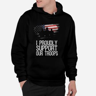 I Proudly Support Our Troops Veteran's Day Vintage Usa Flag Hoodie - Seseable