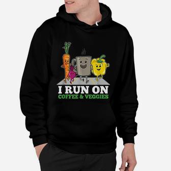 I Run On Coffee Veggies Vegan Runner Vegetarian Gift Vegan Hoodie - Seseable