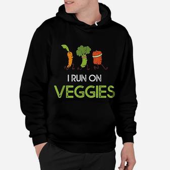 I Run On Veggies Vegan Runner Funny Vegetarian Gift Hoodie - Seseable