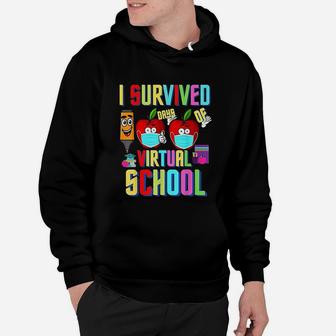 I Survived 100 Days Of Virtual School Students And Teachers Hoodie - Seseable