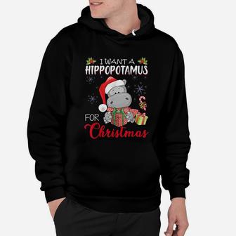 I Want A Hippopotamus For Christmas Xmas Hippo For Kid Women Hoodie - Seseable