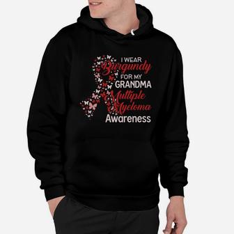 I Wear Burgundy For My Grandma Ribbon Proud Grandma Hoodie - Seseable