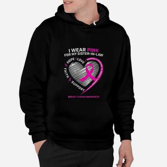 I Wear Pink For My Sister In Law Canker Awareness Hoodie - Seseable