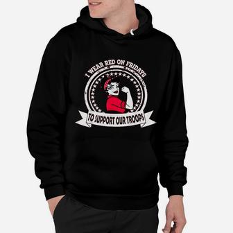 I Wear Red On Fridays For Military Women Mom Wife Daughter Hoodie - Seseable