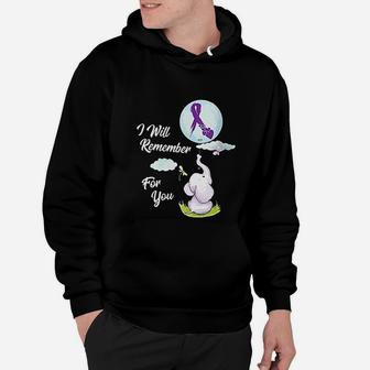I Will Remember For You Alzheimers Awareness Elephant Ribbon Hoodie - Seseable