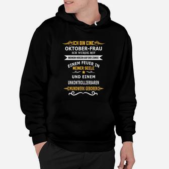 Ich Bin Ein Oktober Frau Hoodie - Seseable